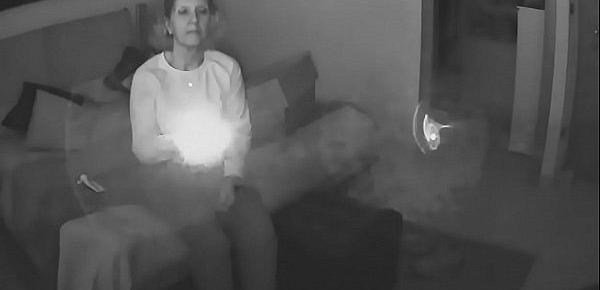  Watch what mom does at home when alone, hidden camera